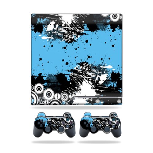 MightySkins Skin Compatible with Sony Playstation 3 PS3 Slim Skins + 2 Controller Skins Sticker Hip Splatter