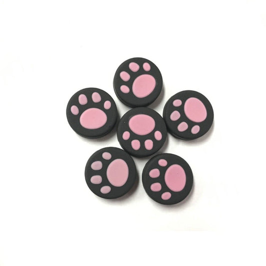 Ambertown 6 x Pink Silicone Analog Controller Thumb Stick Joystick Grips Cap for Nintendo Switch NS/Switch Lite Controller Joy-Con ThumbStick Cute Cat Paw Claw