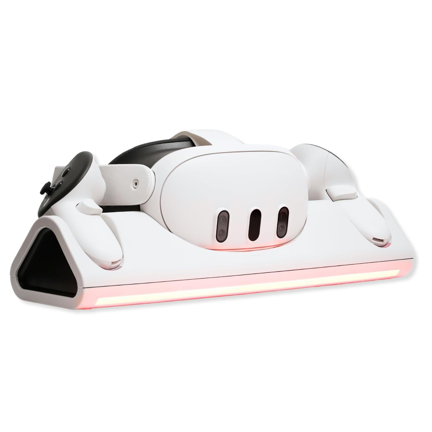 Tilted Nation Charging Dock - Fast Magnetic Charging with Rechargeable Controller Batteries - 3 Docking Station - 12 RGB Modes - VR 3 Accessories for Organization