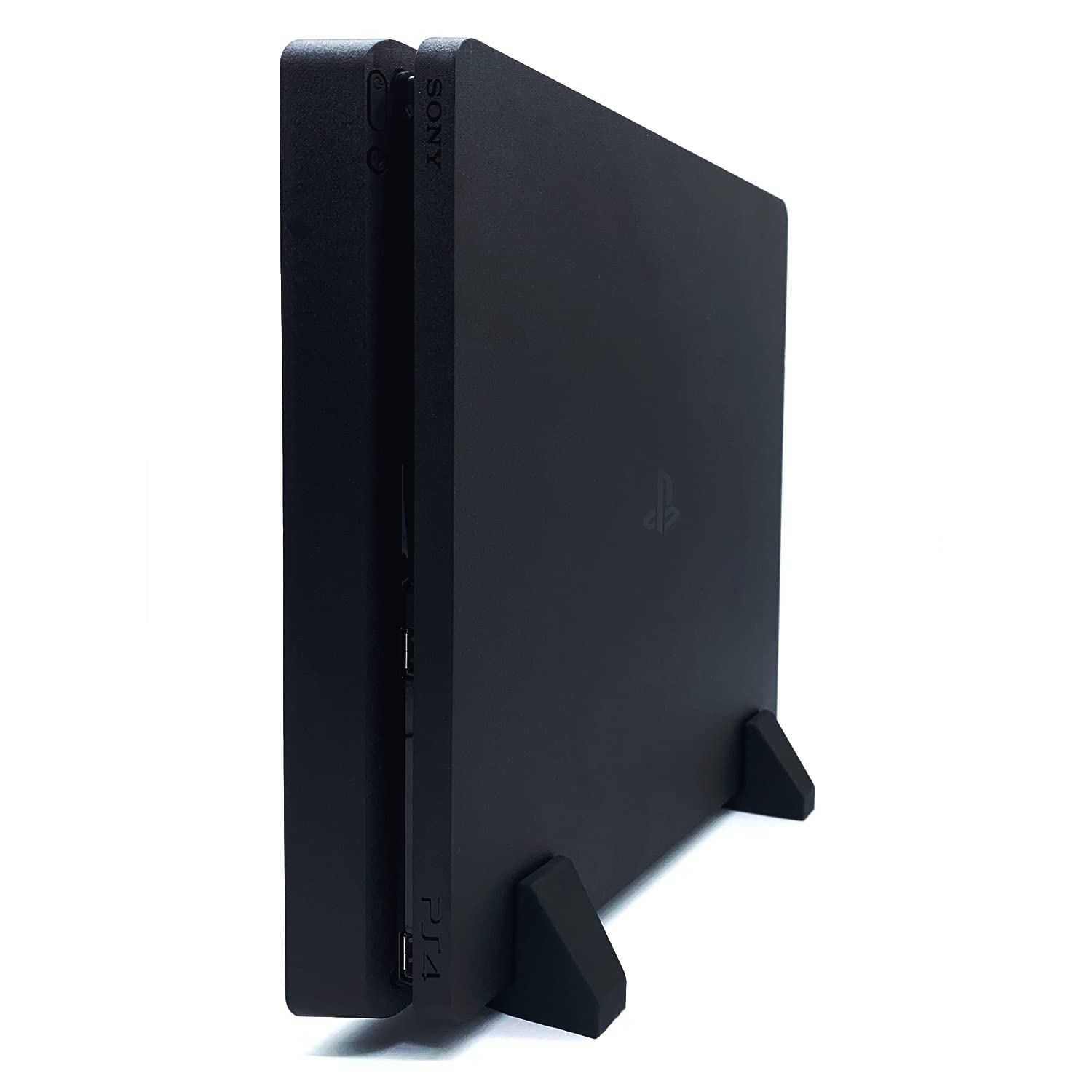 Vertical Stand for PS4 Slim Playstation 4 Slim Silicone Feet Stand Steady Base Mouse Non-Slip Enough Space for Cooling  Black