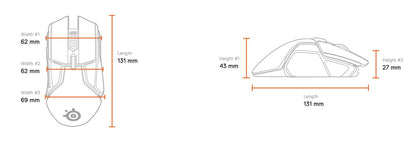 SteelSeries Rival 650 Quantum Wireless Gaming Mouse - Rapid Charging, 12,000 Cpi Dual Sensor, 256 Weight Configs, 8 Zone RGB Lig