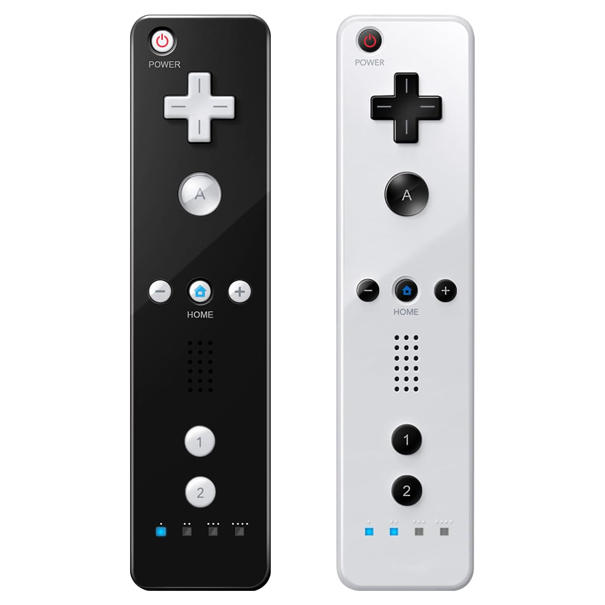 ADHLEK Wii Controller 2 Pack - Black Remote with Silicone Case & Wrist Strap