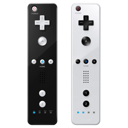 ADHLEK Wii Controller 2 Pack - Black Remote with Silicone Case & Wrist Strap