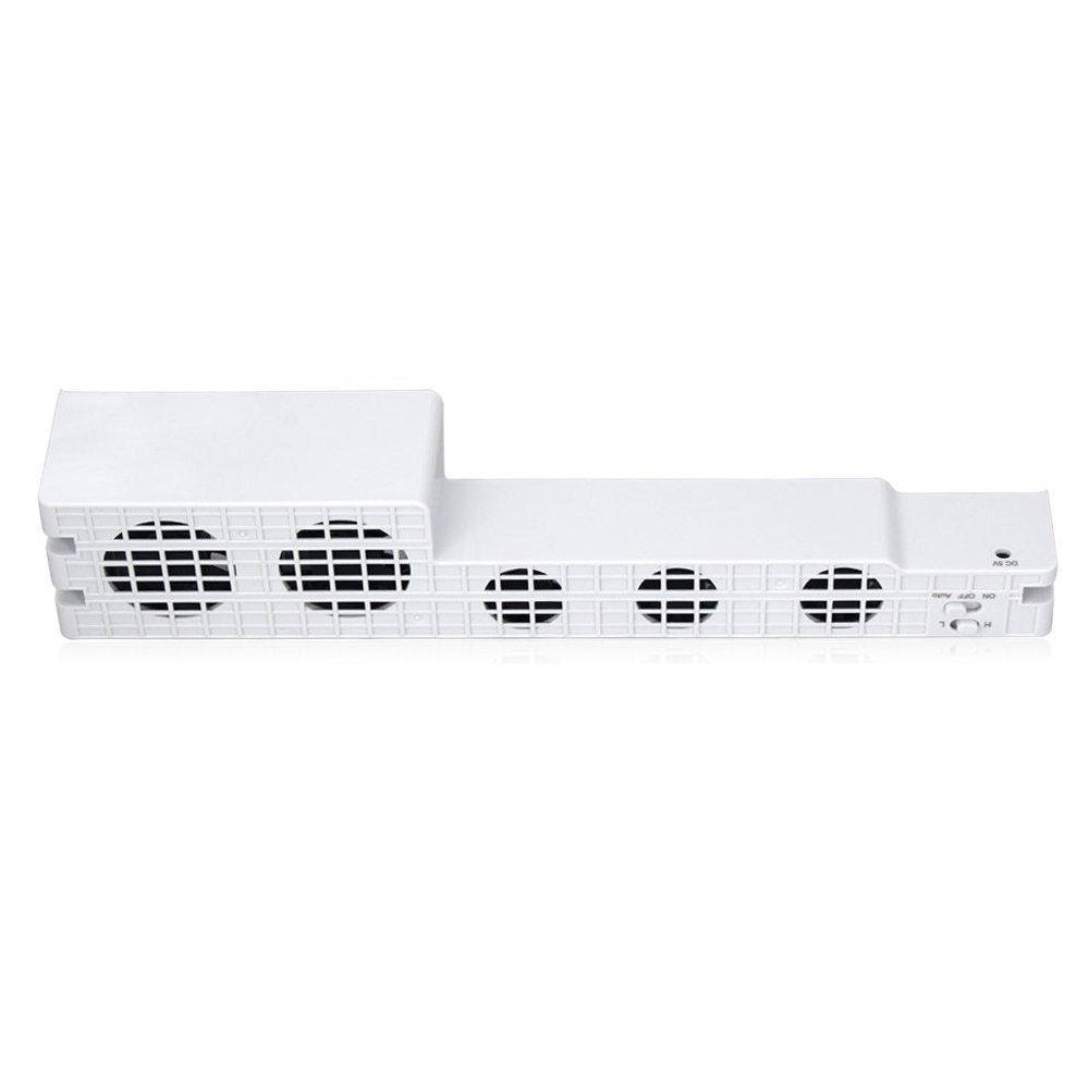 OSTENT 5-Fan Super Turbo Temperature Control Cooling Fan Cooler Heat Exhauster for Sony PS4 Pro Console Color White
