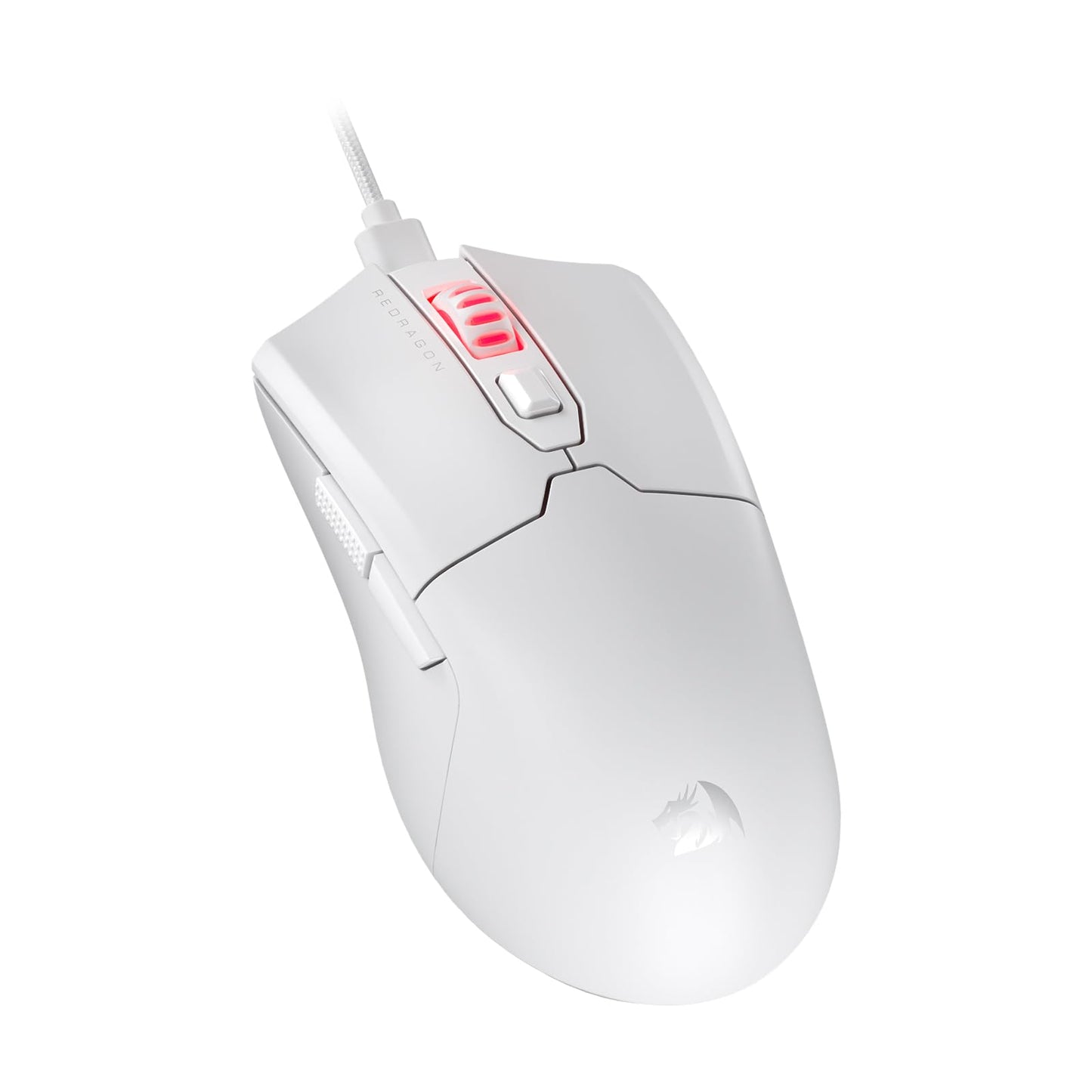 Redragon M995 Wired Gaming Mouse - 26000 DPI, 6 Programmable Buttons, 5 Backlit Modes, Ultra Lightweight, White
