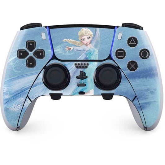 Skinit Decal Gaming Skin Compatible with PS5 DualSense Edge Pro Controller - Officially Licensed Disney Frozen Elsa ICY Powers Art Design