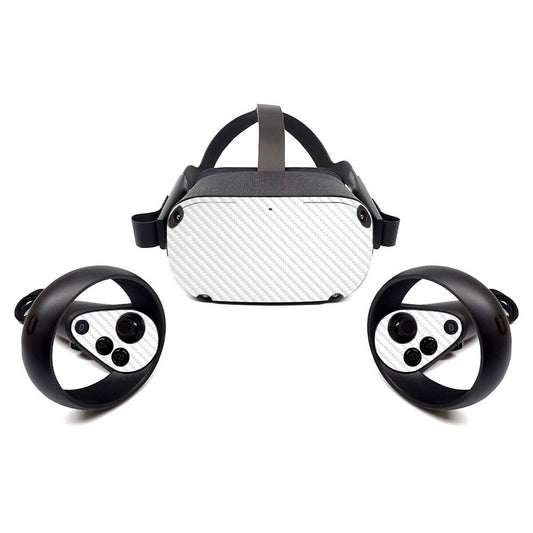 MightySkins Carbon Fiber Skin for Oculus Quest - White | Protective  Durable Textured Carbon Fiber Finish | Easy to Apply  Remove  and Change Styles | Made in The USA (CF-OCQU-Solid White)