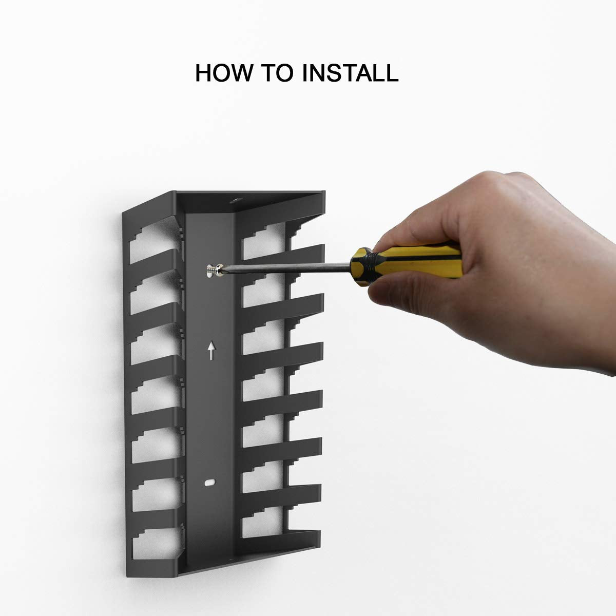 Monzlteck Video Game Case Storage Wall Mount - Alloy Steel, Black, Model WCD-d, Gaming Accessories