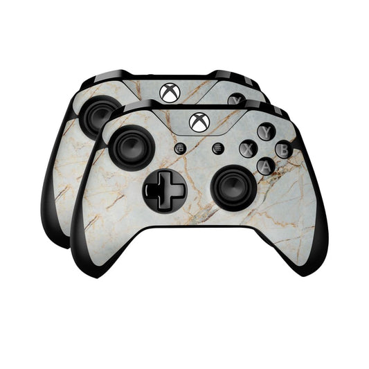 Glossy Glitter Skin Compatible with Microsoft Xbox One Controller (2 Pack) - Antique Marble - Premium 3M Vinyl Protective Wrap Decal Cover - Easy to Apply | Crafted in The USA by MightySkins