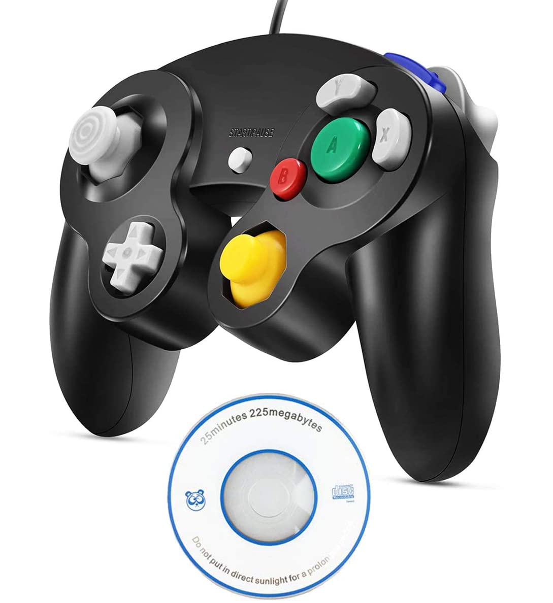 Arrocent GC Controller - Compatible Wired USB Gamecube Controller for PC - Black