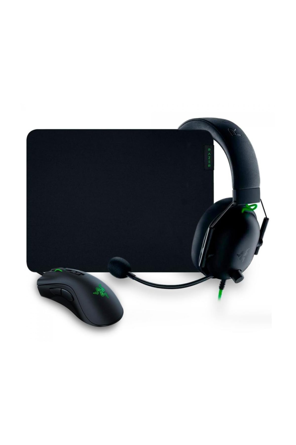 Razer Battle Bundle - DeathAdder Mouse, BlackShark Headset & Gigantus Mousepad, Black, Model RZ85-03240100-B3U1
