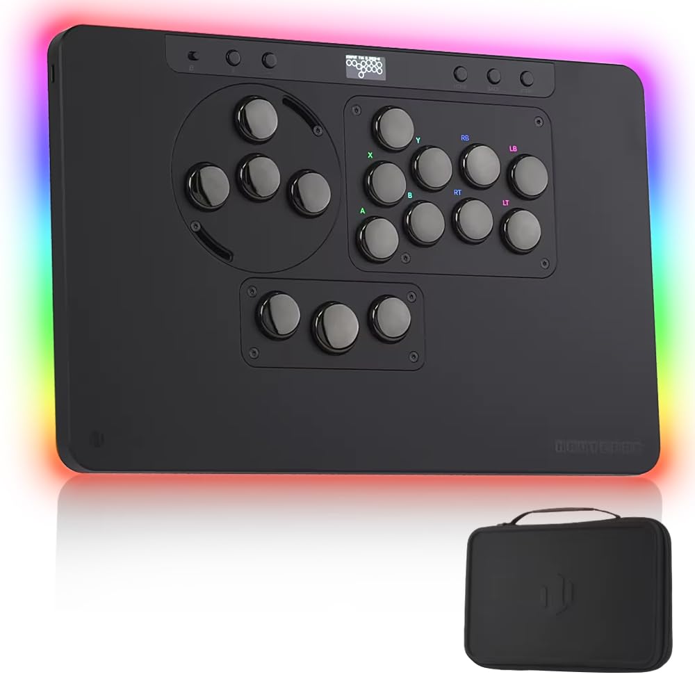 Sehawei Haute42 X1 Leverless Arcade Controller- Low Profile Design with Kailh Wind Engine Switches 3 Removable Modules Ambient RGB Backlight & Tournament Lock Switch - Compatible with PC PS4 PS3 Switch