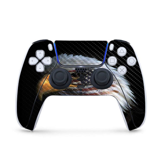 MightySkins Carbon Fiber Gaming Skin for PS5 / Playstation 5 Controller - Eagle Eye | Durable Textured Carbon Fiber Finish | Easy to Apply and Change Style | Made in The USA