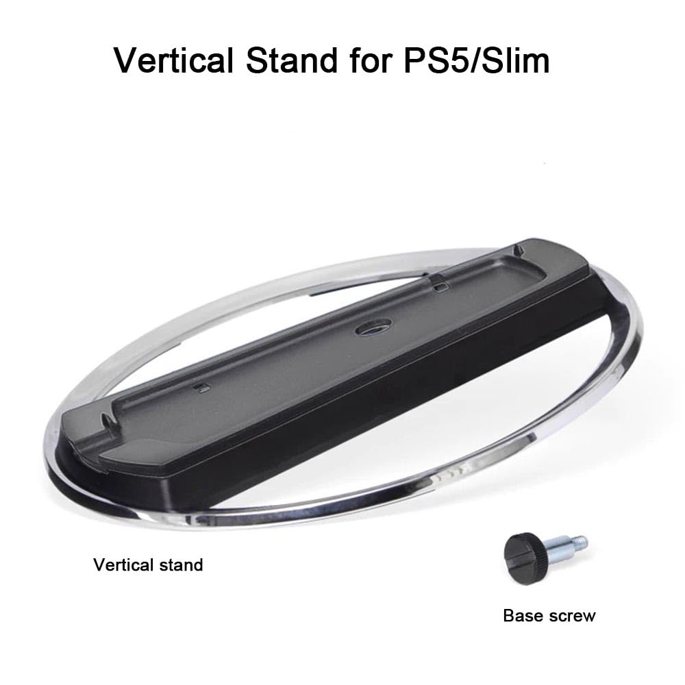 Nichnustarr PS5 Slim Vertical Stand - Black Base Mount for PlayStation 5 Accessories