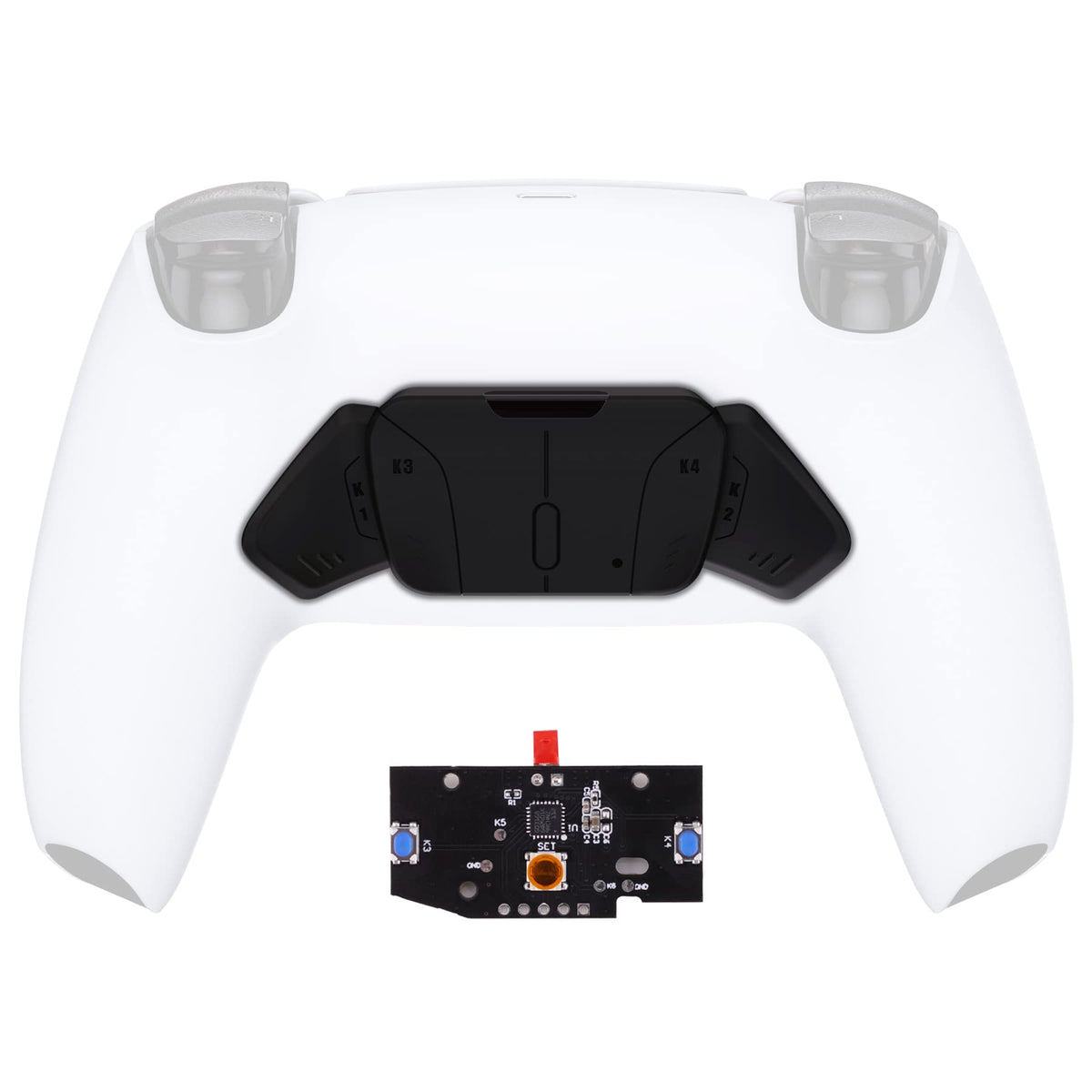 Turn RISE to RISE4 Kit - Redesigned Solid Black K1 K2 K3 K4 Back Buttons Housing & Remap PCB Board for PS5 Controller eXtremeRate RISE & RISE4 Remap kit - Controller & Other Accessories NOT Included