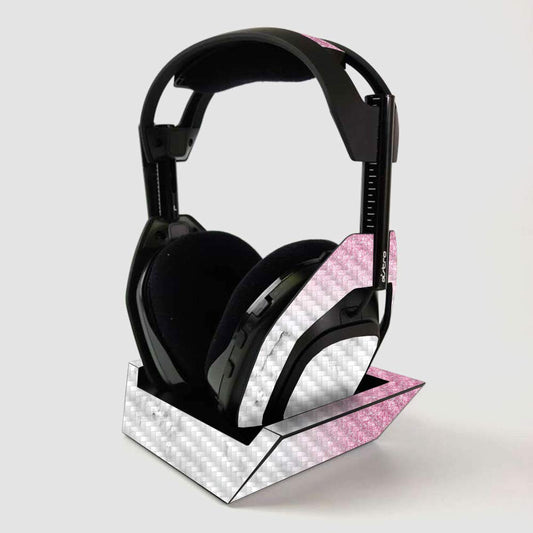 MightySkins Carbon Fiber Skin For ASTRO Gaming A50 Wireless Headphones + Base Station - Marble Glitz | Protective  Durable Textured Carbon Fiber Finish | Easy To Apply | Made in the USA