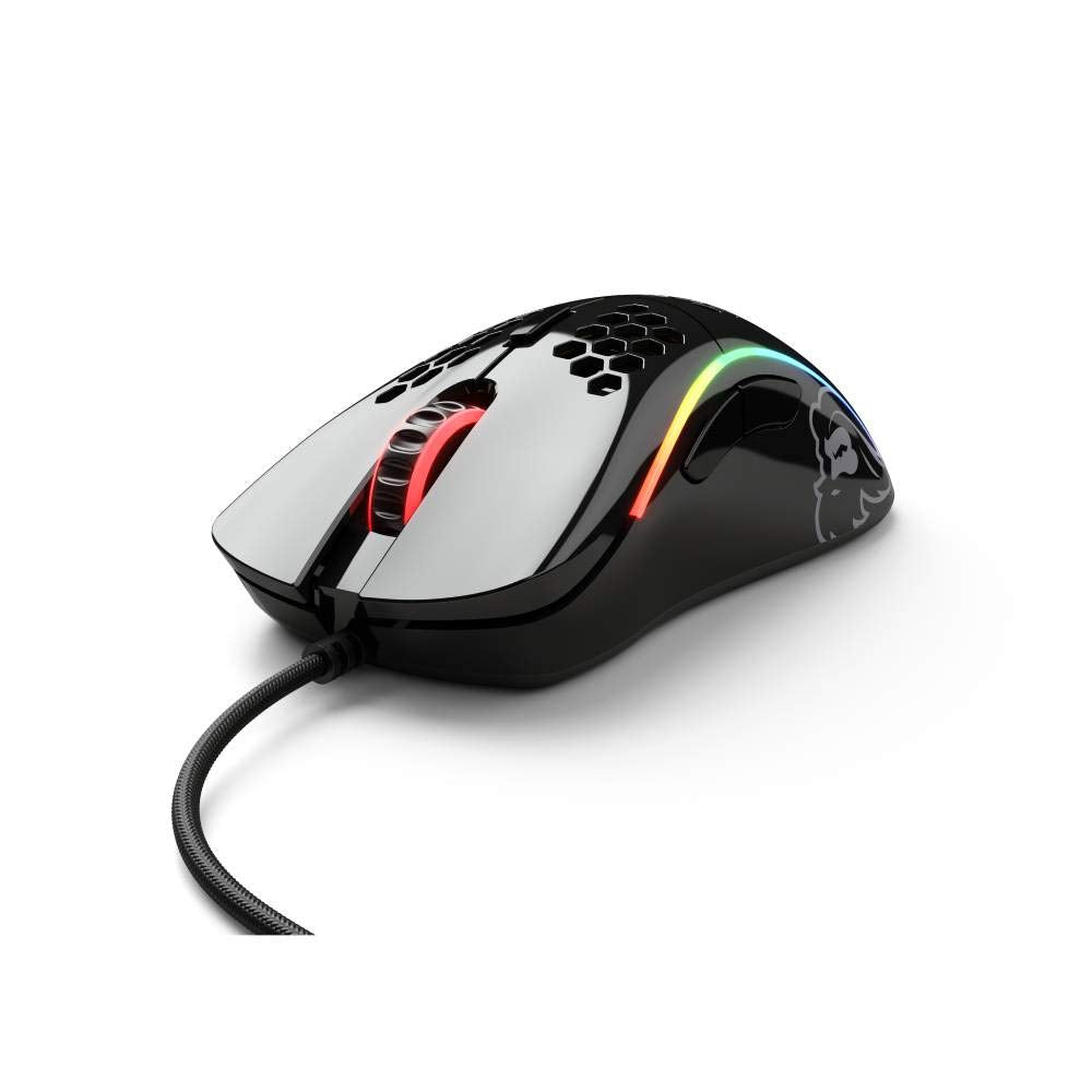 Glorious Gaming Model D Wired Mouse - 68g, RGB, Ergonomic, Pixart 3360, Omron Switches, Glossy Black
