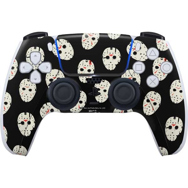 Skinit Decal Gaming Skin Compatible with PS5 Controller - Officially Licensed Warner Bros Friday The 13th Jason Voorhees Pattern Design