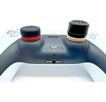 MaD Vision Ergonomic Thumb Grips for PS5/PS4/Xbox/Nintendo Switch - Black, Standard Rubber Pads, Different Heights & Textures, 4 Pairs