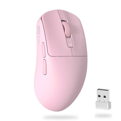 RK ROYAL KLUDGE RK M30 Wireless Gaming Mouse - 24000 DPI, Ultra-Lightweight 43g, Pink, 5 Programmable Buttons, 2.4G/Bluetooth/