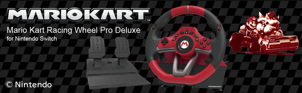 Hori Mario Kart Racing Wheel Pro Deluxe for Nintendo Switch - Red, Model NSW-228U