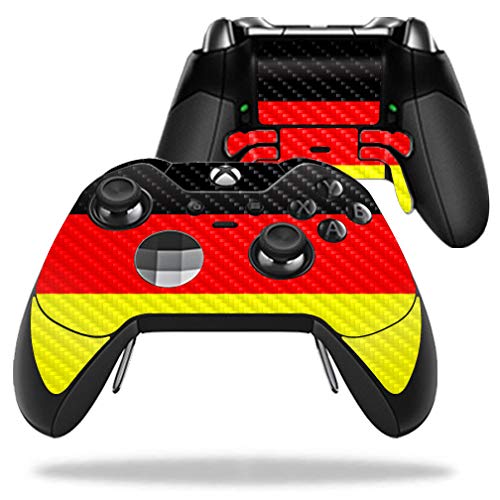 MightySkins Carbon Fiber Skin for Microsoft Xbox One Elite Controller - German Flag | Protective  Durable Textured Carbon Fiber Finish | Easy to Apply  Remove  and Change Styles | Made in The USA