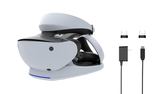 Collective Minds PSVR2 Showcase fine PSVR2 Charger and Display Stand (Includes AC Adapter for Fastest Charging)