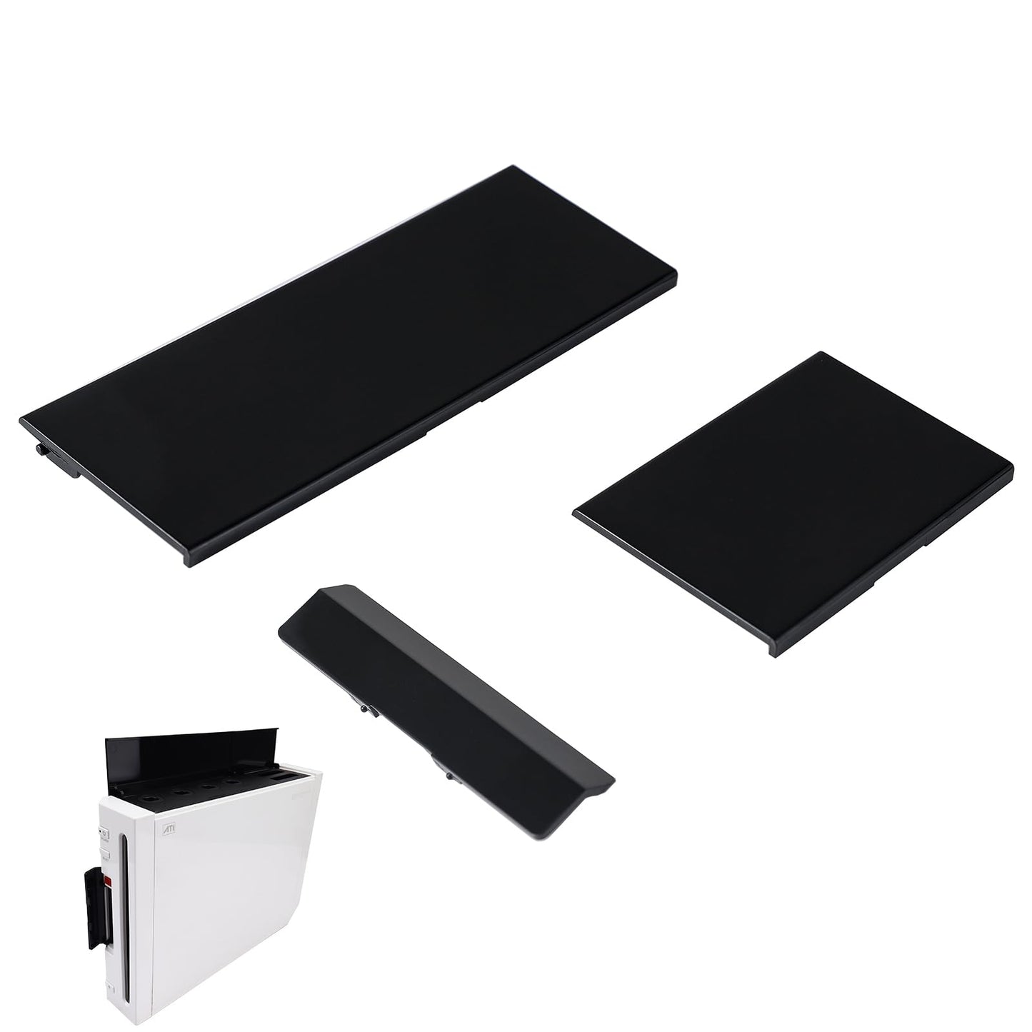 Ikpek 3 in 1 Dust Door Replacement for Wii Console  Repair Part Slot Cover for Nintendo GameCube  Repair Door for NGC Conrtroller NGC Memory SD Slot Lid