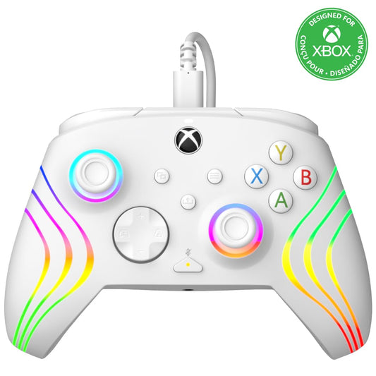 PDP Gaming Afterglow Wave Enhanced Wired Controller for Xbox Series X|S  Xbox One  Windows 10/11 PC  Advanced Programmable Gamepad  Customizable Lighting  Licensed by Microsoft  Companion App: White