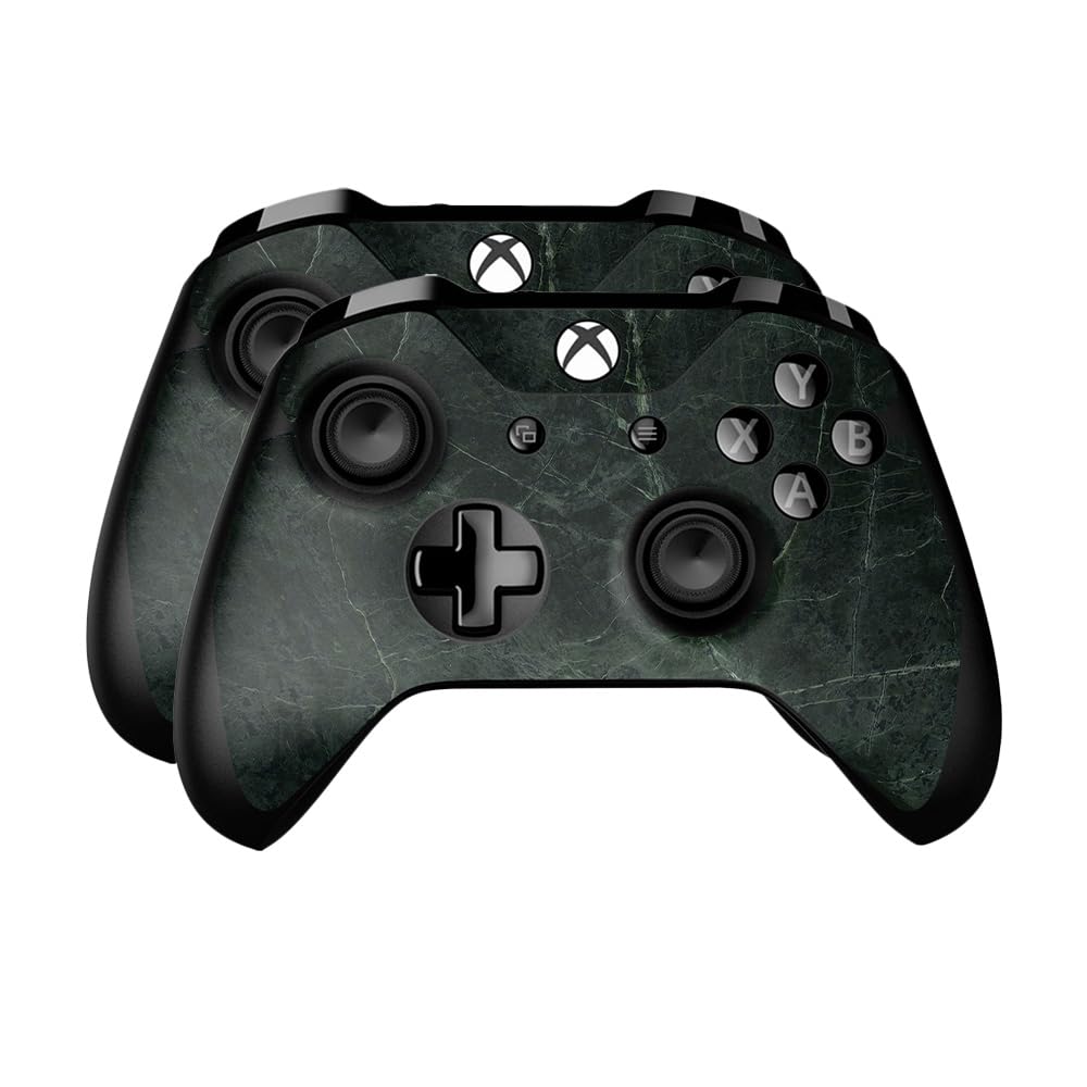 Skin Compatible with Microsoft Xbox One Controller (2 Pack) - Green Marble - Premium 3M Vinyl Protective Wrap Decal Cover - Easy to Apply | Crafted in The USA by MightySkins