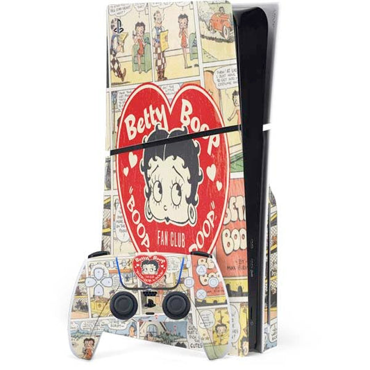 Skinit Decal Gaming Skin Compatible with PS5 Slim Disk Bundle - Officially Licensed Betty Boop Comic Strip Design
