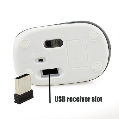 elec Space Mini Wireless Mouse for Kids - Portable Optical Design, White, Ideal for Ages 3-7, USB Receiver for Laptop and Computer