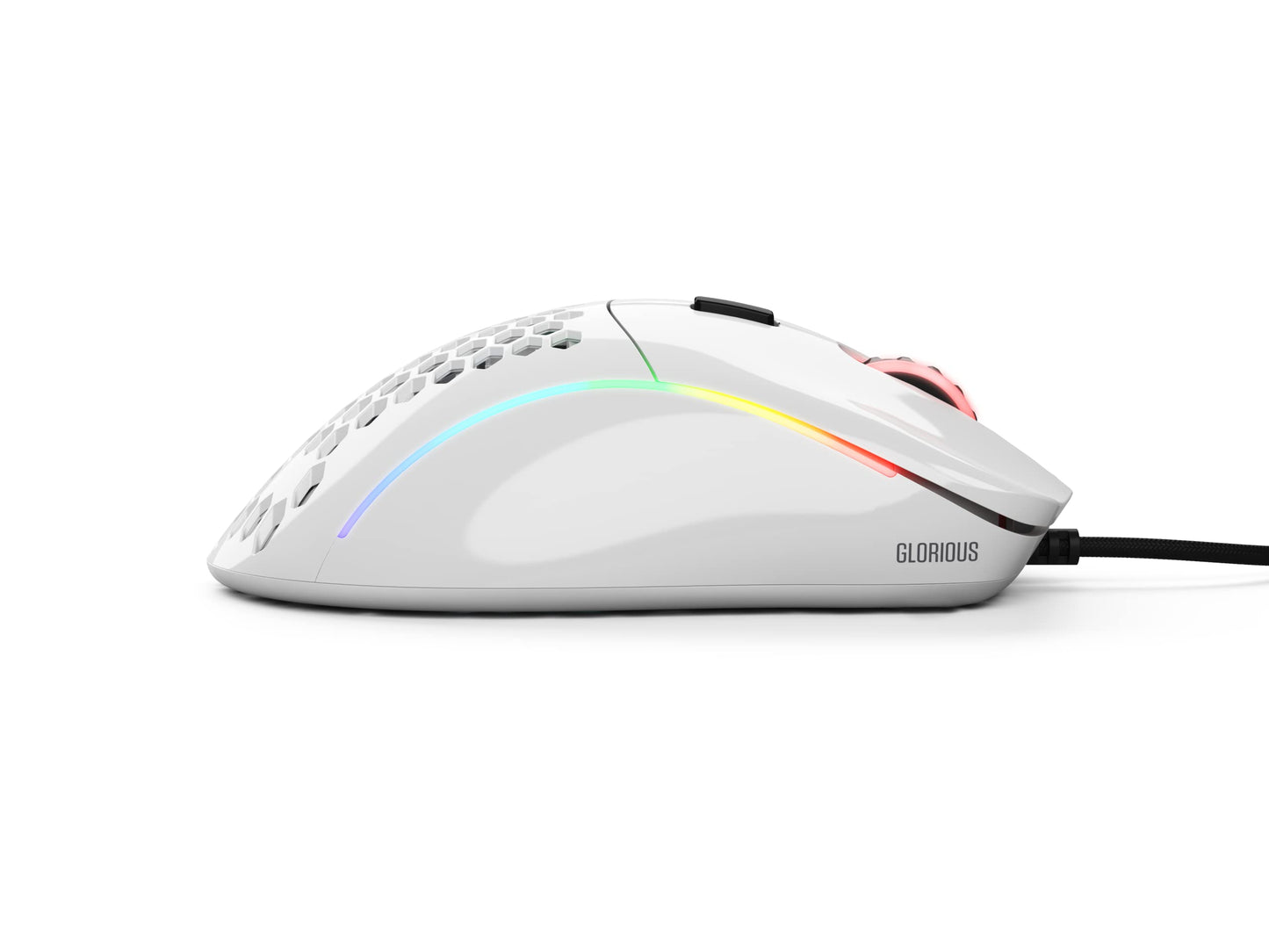 Glorious Gaming Model D- Wired Gaming Mouse - 61g Ergonomic, Honeycomb Design, RGB, Glossy White