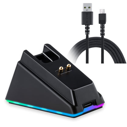 HUYUN RGB Charger Dock for Razer Mice with USB Cable - Compatible with Basilisk, Viper Ultimate, Naga Pro, Deathadder v2 Pro