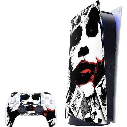 Skinit Decal Gaming Skin Compatible with PS5 Bundle - Officially Licensed DC Comics The Joker Dark Knight Poster Art Design