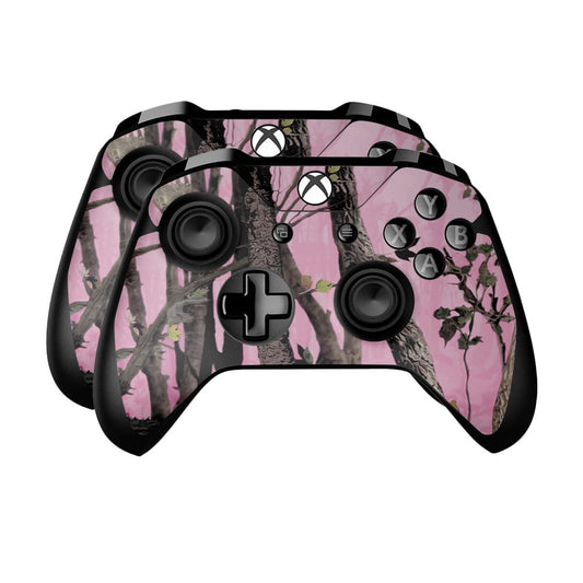 Skin Compatible with Microsoft Xbox One Controller (2 Pack) - Pink Tree Camo - Premium 3M Vinyl Protective Wrap Decal Cover - Easy to Apply | Crafted in The USA by MightySkins
