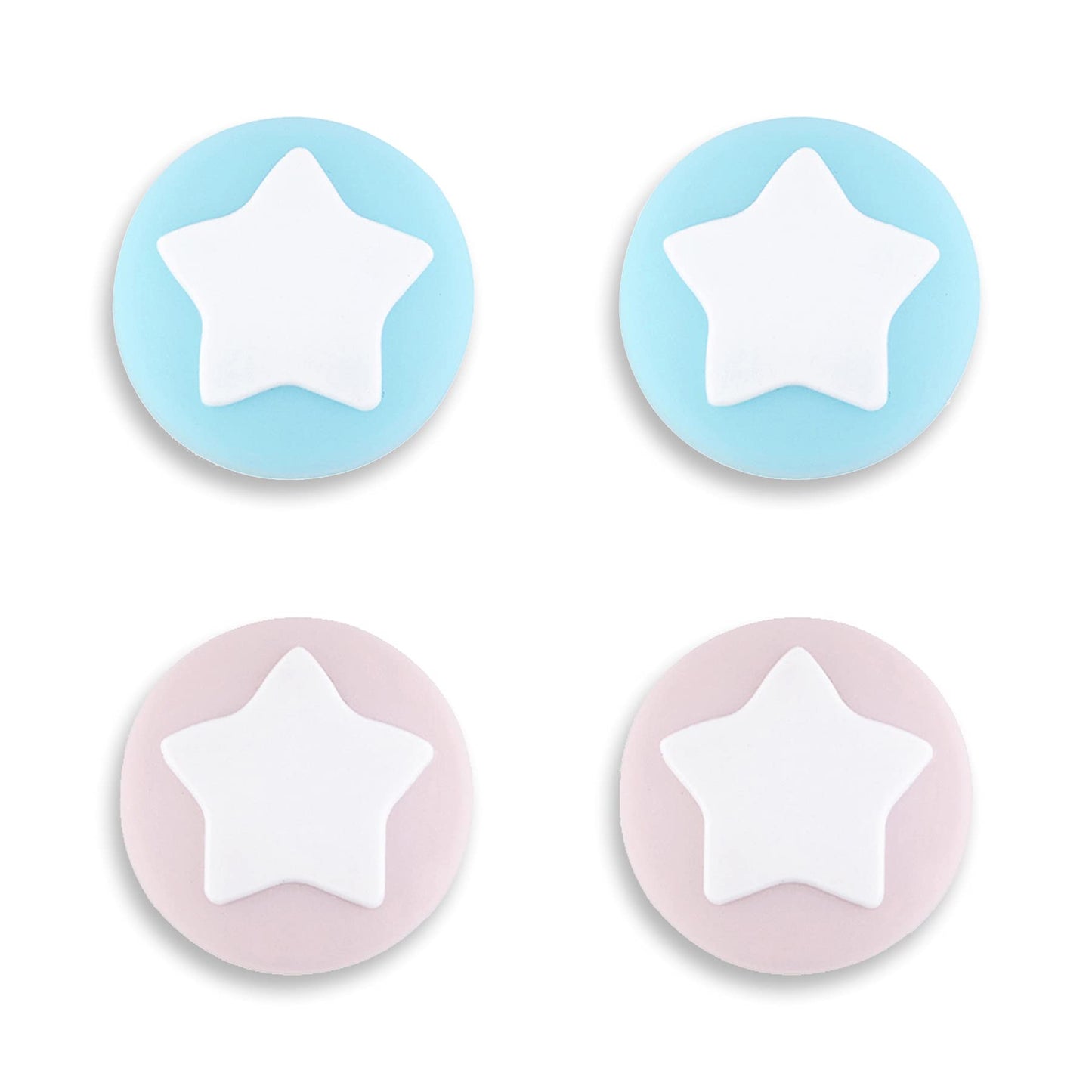 eXtremeRate PlayVital Star Design Cute Switch Thumb Grip Caps  Cherry Blossoms Pink & Heaven Blue Joystick Caps for Nintendo Switch Lite  Silicone Analog Cover Thumbstick Grips for Switch OLED Joycon