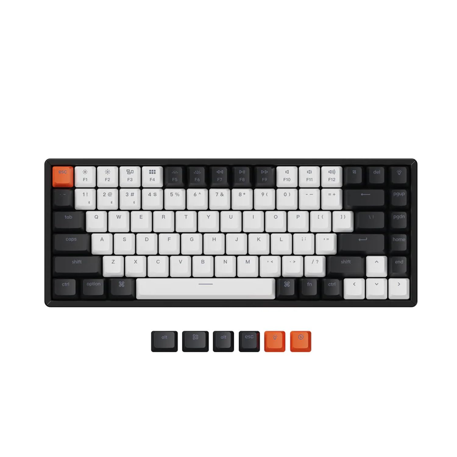 Keychron K2 75% Layout 84 Keys Hot-swappable Bluetooth Wireless/USB Wired Mechanical Keyboard with Super Red Switch/Double-Shot 