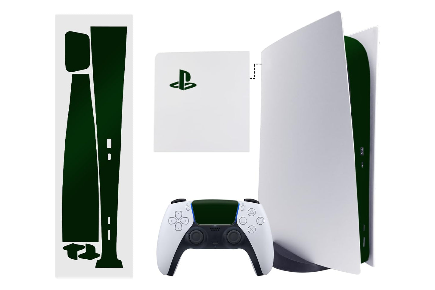 TALONGAMES PS5 Console Skin  Disk Version Host Middle Strip Sticker  Console Center Part Protection Strip Film  PS5 Middle Sticker Accessories Durable Scratch Resistant (Dark Green)