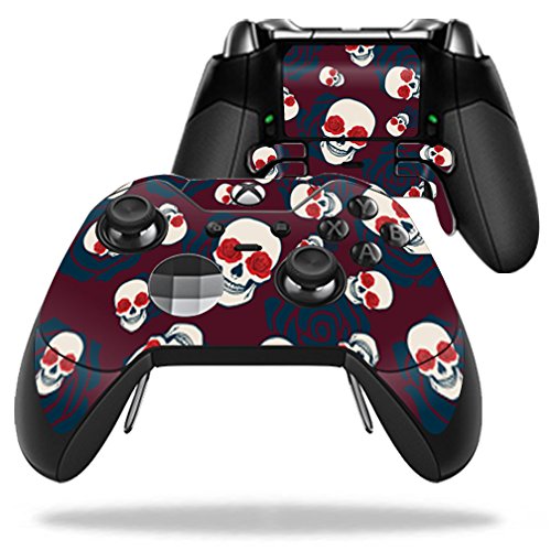 MightySkins Skin Compatible with Microsoft Xbox One Elite Controller - Skulls N Roses | Protective  Durable  and Unique Vinyl wrap Cover | Easy to Apply  Remove  and Change Styles | Made in The USA