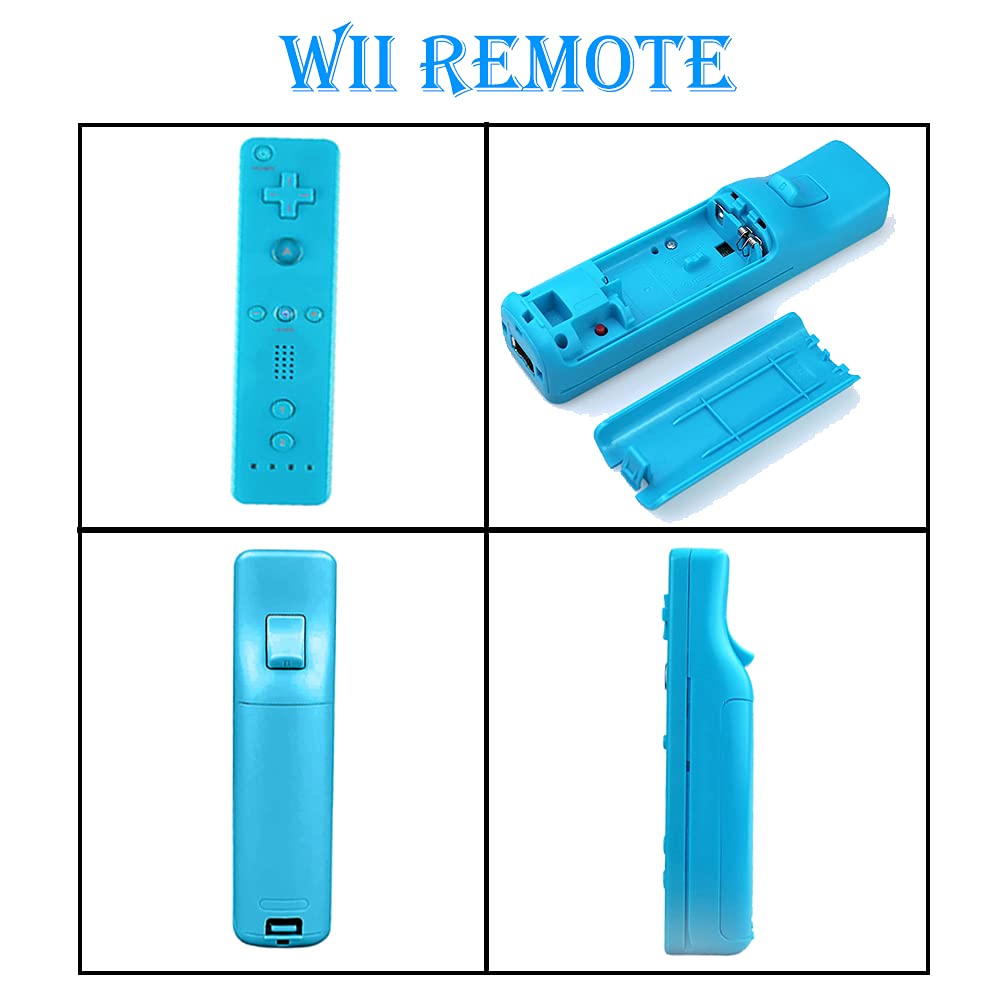 Tevodo Wii Remote Controller - 2 Pack Wireless Gamepad, Compatible with Wii/Wii U, Blue & Pink