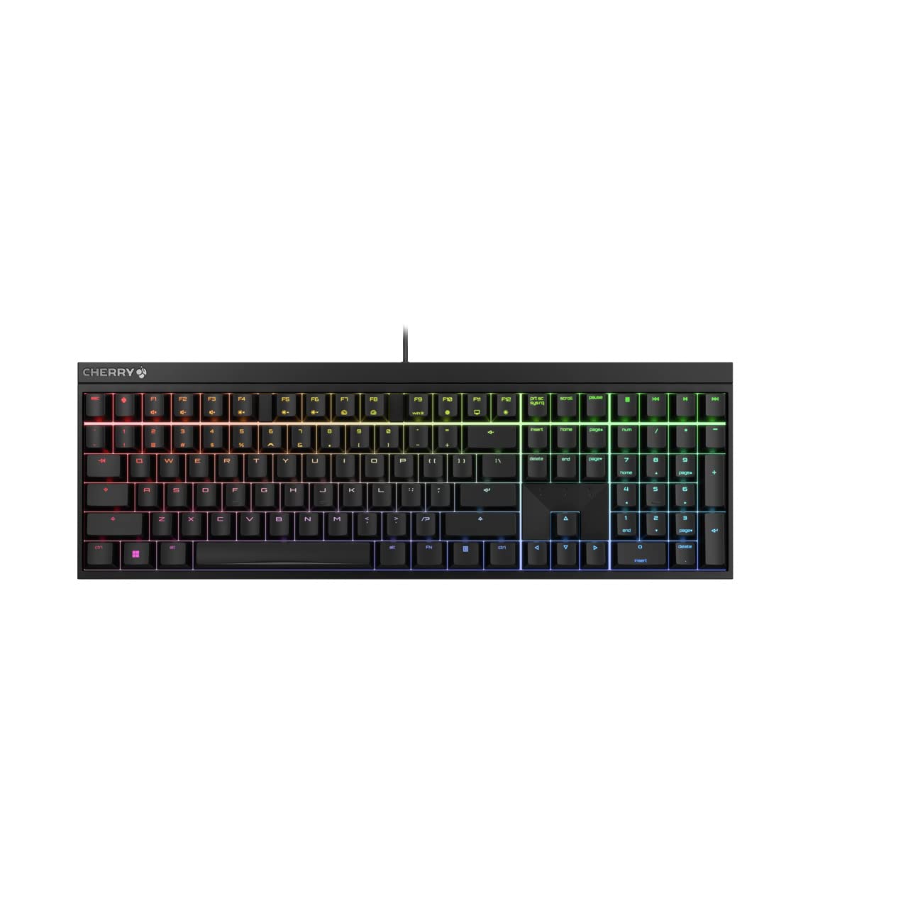 Cherry MX 2.0S Wired Gaming Keyboard with RGB Lighting Different MX Switching Characteristics: MX Black  MX Blue  MX Brown  MX RED and MX Silent RED (White - MX Brown Switch)