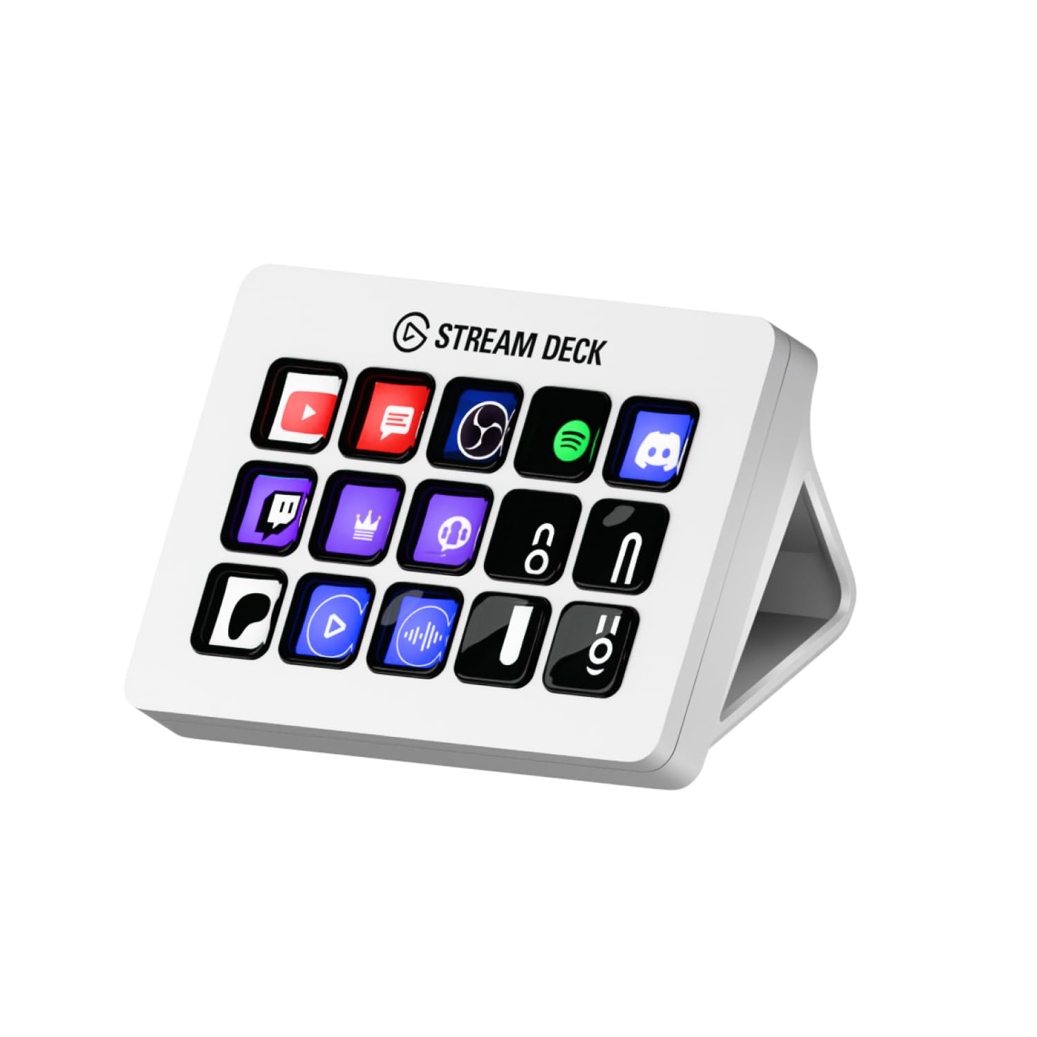 Elgato Stream Deck MK.2 White - Studio Controller  15 macro keys  trigger actions in apps and software like OBS  Twitch  YouTube and more  works with Mac and PC