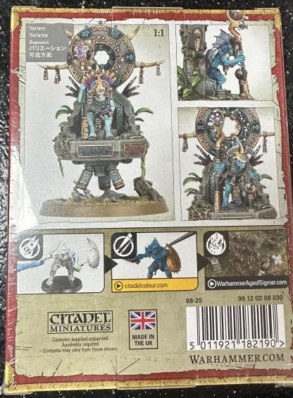 Warhammer Age of Sigmar SERAPHON Skink STARSEER - 1 Size Plastic Figure, Green/Blue/Yellow, Model 99120208030