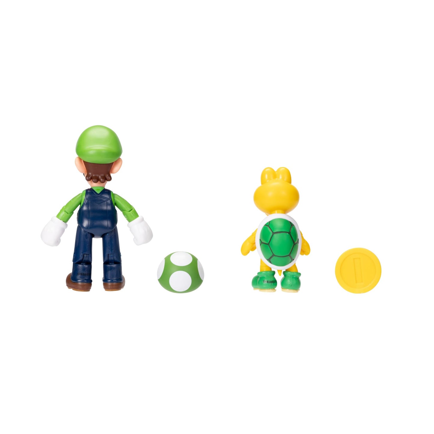 Super Mario Luigi & Koopa Troopa 4-Inch Action Figures 2-Pack with Accessories, Model 416434, Color: Luigi & Koopa Troopa