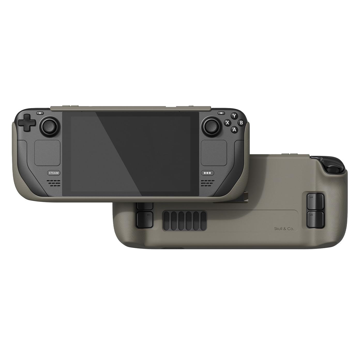 Skull & Co. GripCase SD for Steam Deck - Soft Protective Case with Textured Grips, Shock-Absorption, Coyote Gray, Model SDGC-CYGR