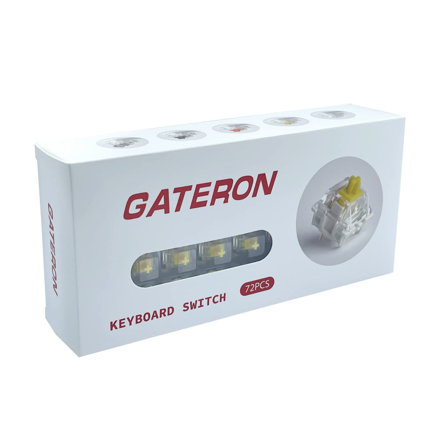 kutethy Gateron G Yellow Pro Switches, Pre-lubed 3pin RGB SMD Linear, 72 PCS, Yellow for Gaming Mechanical Keyboards