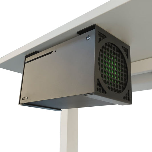 Monzlteck Under Desk Mount for Xbox Series X - Stealth Design, Black, Model: Monzlteck-Under-Desk-Mount-Xbox-Series-X