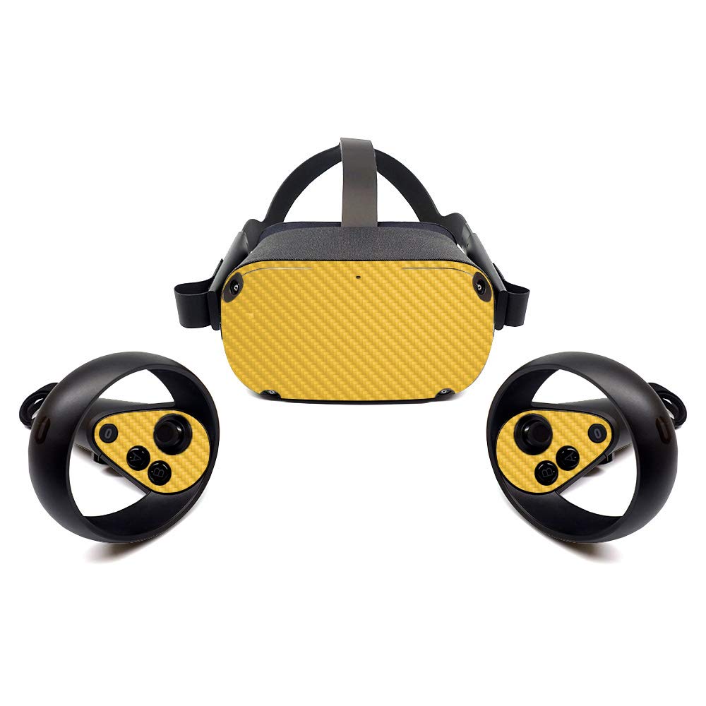 MightySkins Carbon Fiber Skin for Oculus Quest - Marigold | Protective  Durable Textured Carbon Fiber Finish | Easy to Apply  Remove  and Change Styles | Made in The USA (CF-OCQU-Solid Marigold)