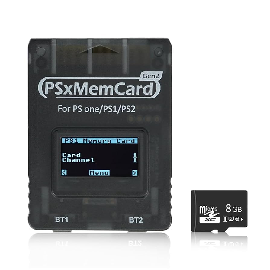 PSxMemCard Gen2 SD2PSX Memory Card for PS1/PS2 - Transparent Black